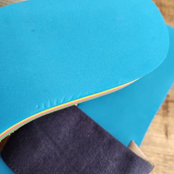 J. Crew Platform EVA Blue Stripe Slides Size 6 - Picture 12 of 12